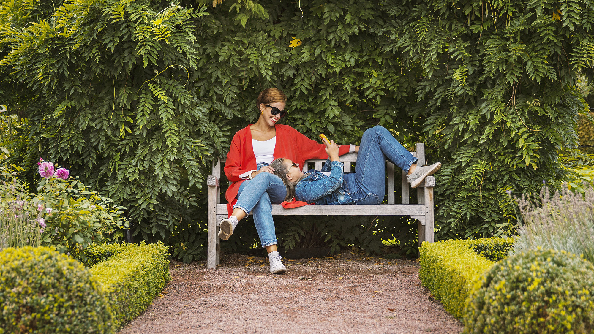 Flygfoto över slottsparken.